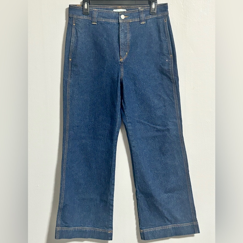 LOFT Dark Blue Denim Wide Leg Jeans